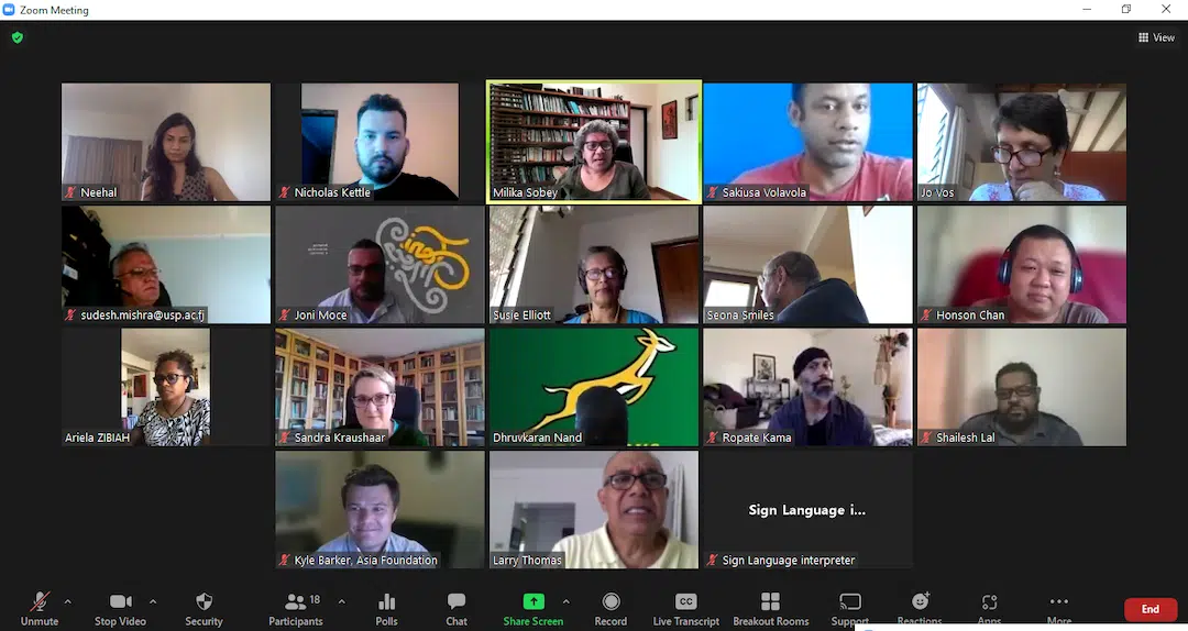 A screenshot of participants on Zoom