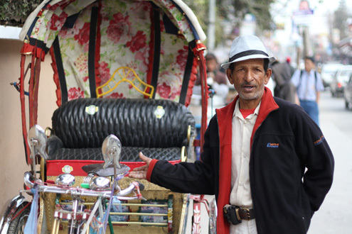 Nepal rickshaw driver