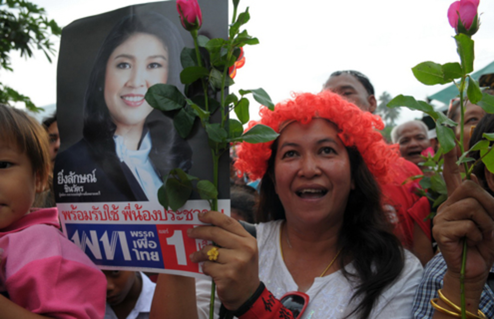 A supporter of Yingluck Shinwatra