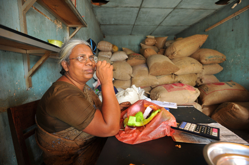 A store owner in Sri Lanka